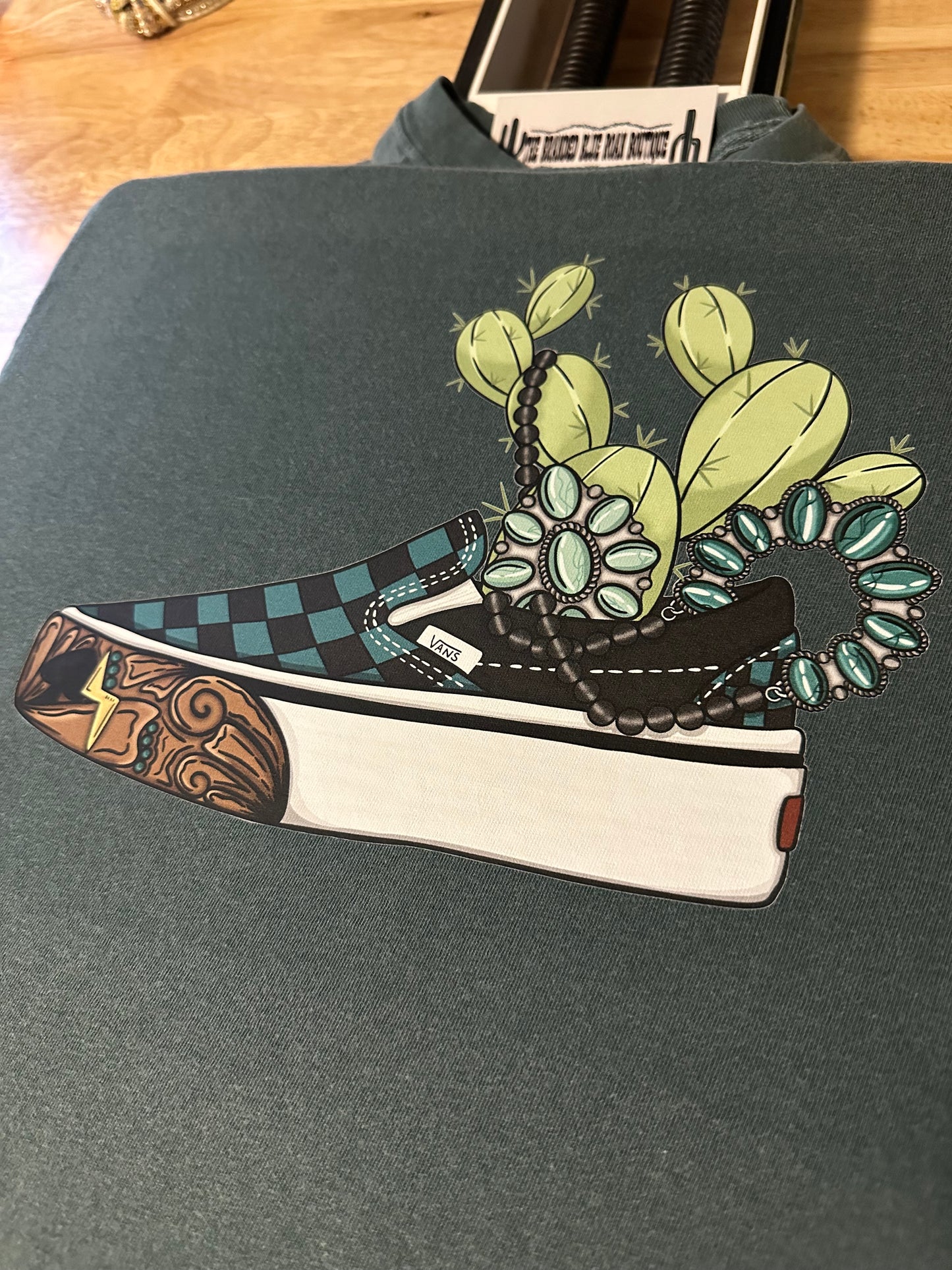 Cactus BBR checkered shoes graphic tee - Comfort Colors