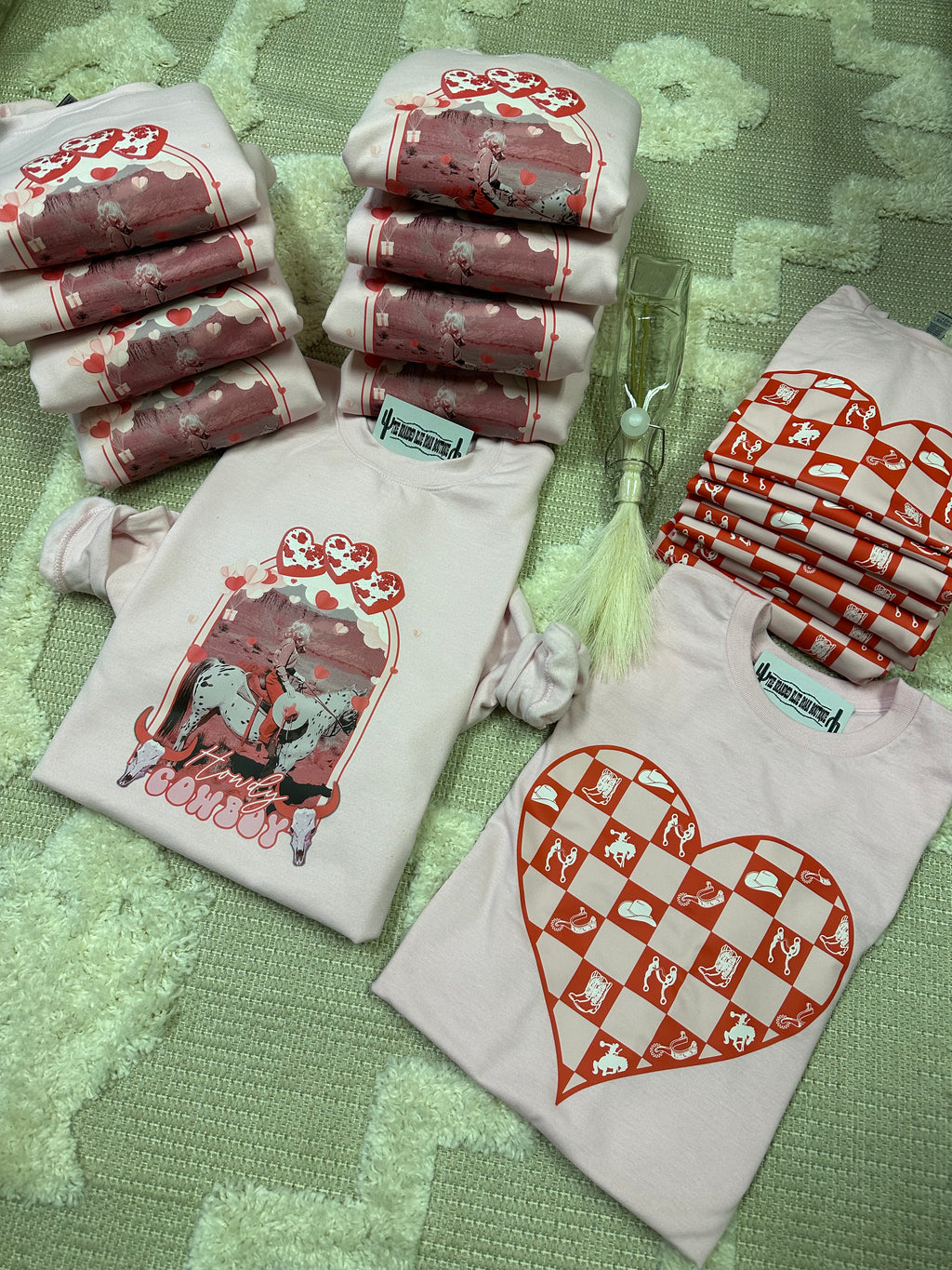 Western Checkered Heart Valentines Graphic