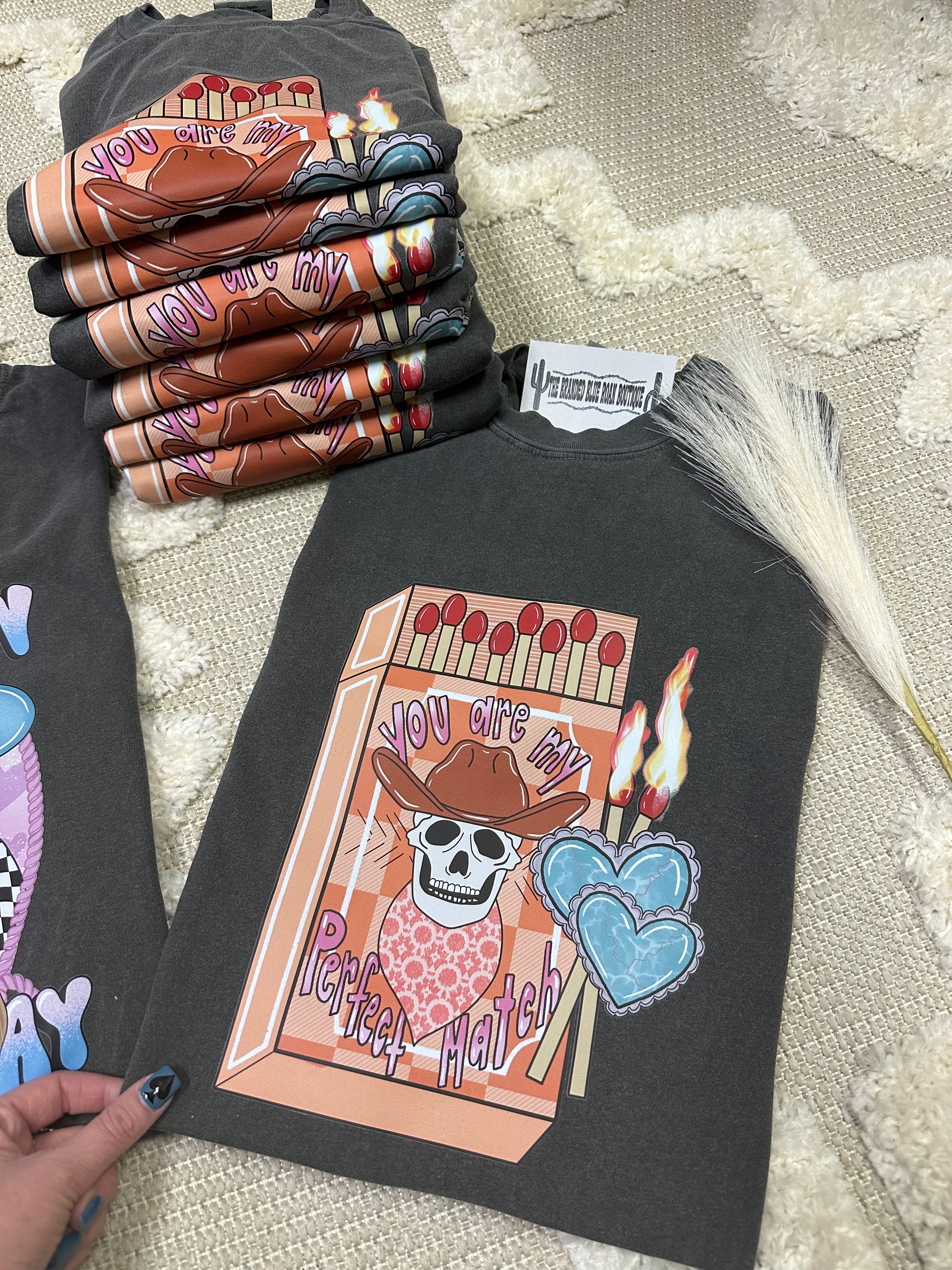 Perfect Match valentines Graphic Tee - Comfort Colors