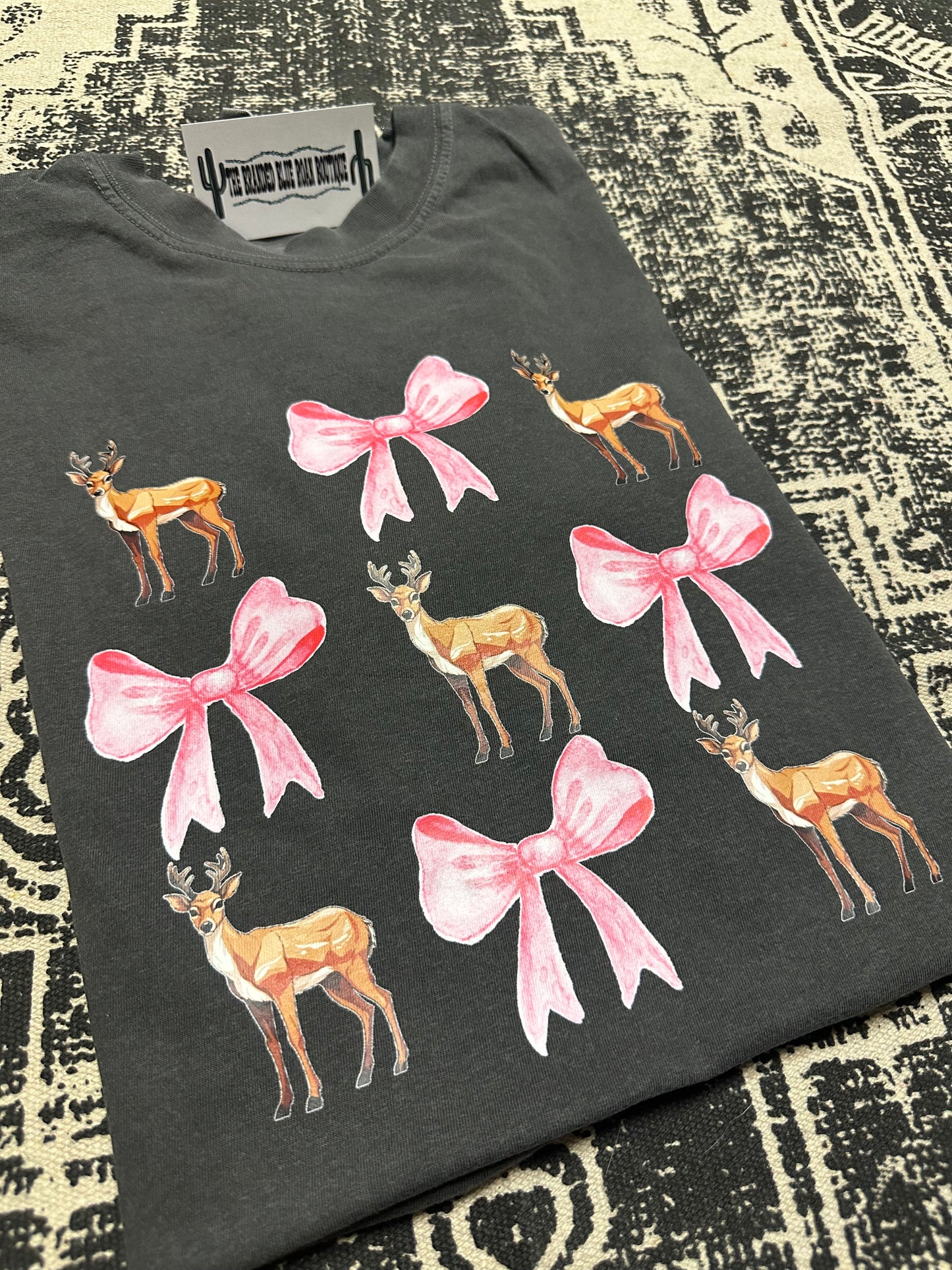 Deer Bow Coquette tee - Comfort Colors