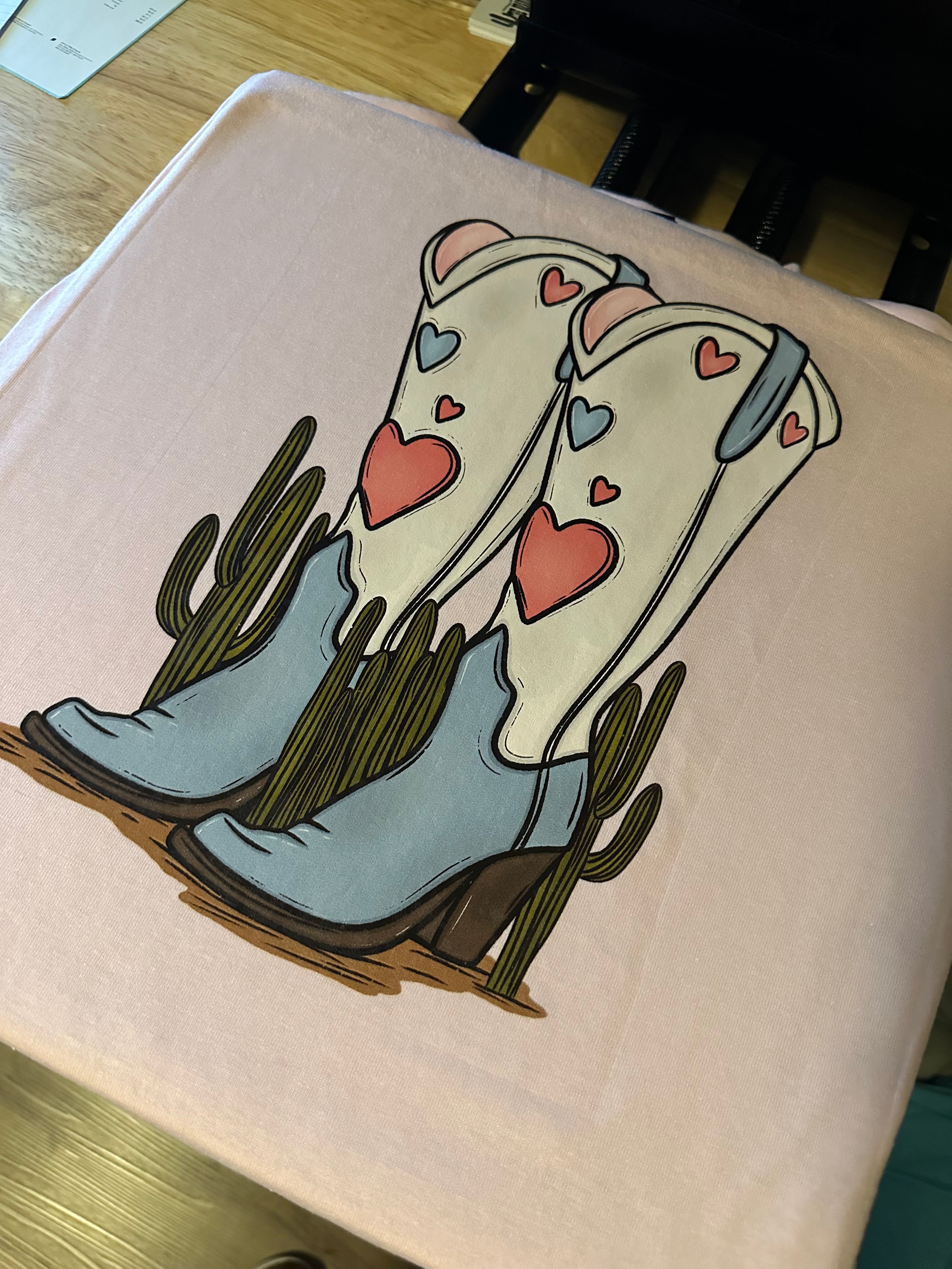 Cowgirl Boot Love Valentines Graphic