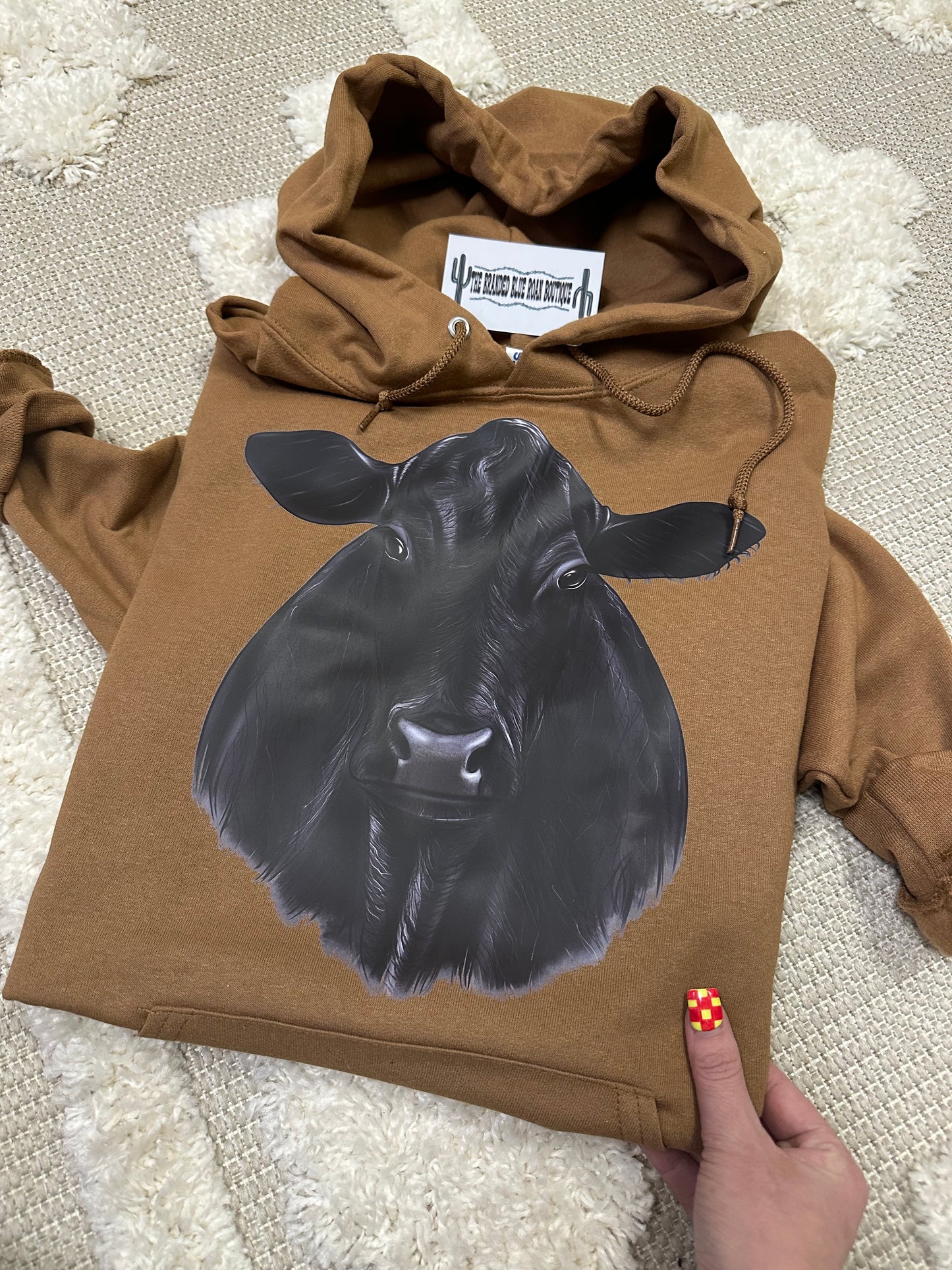 Black Angus Cow Hoodie