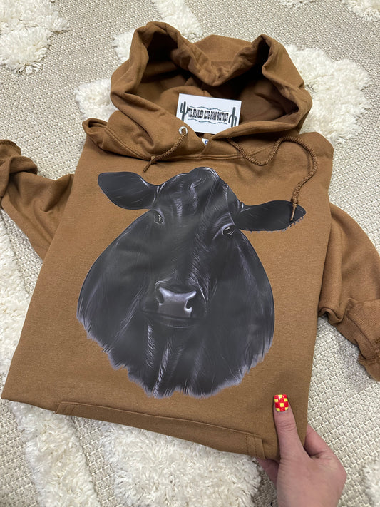 Black Angus Cow Hoodie