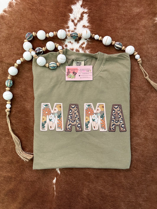 MAMA floral & cheetah - Comfort Colors