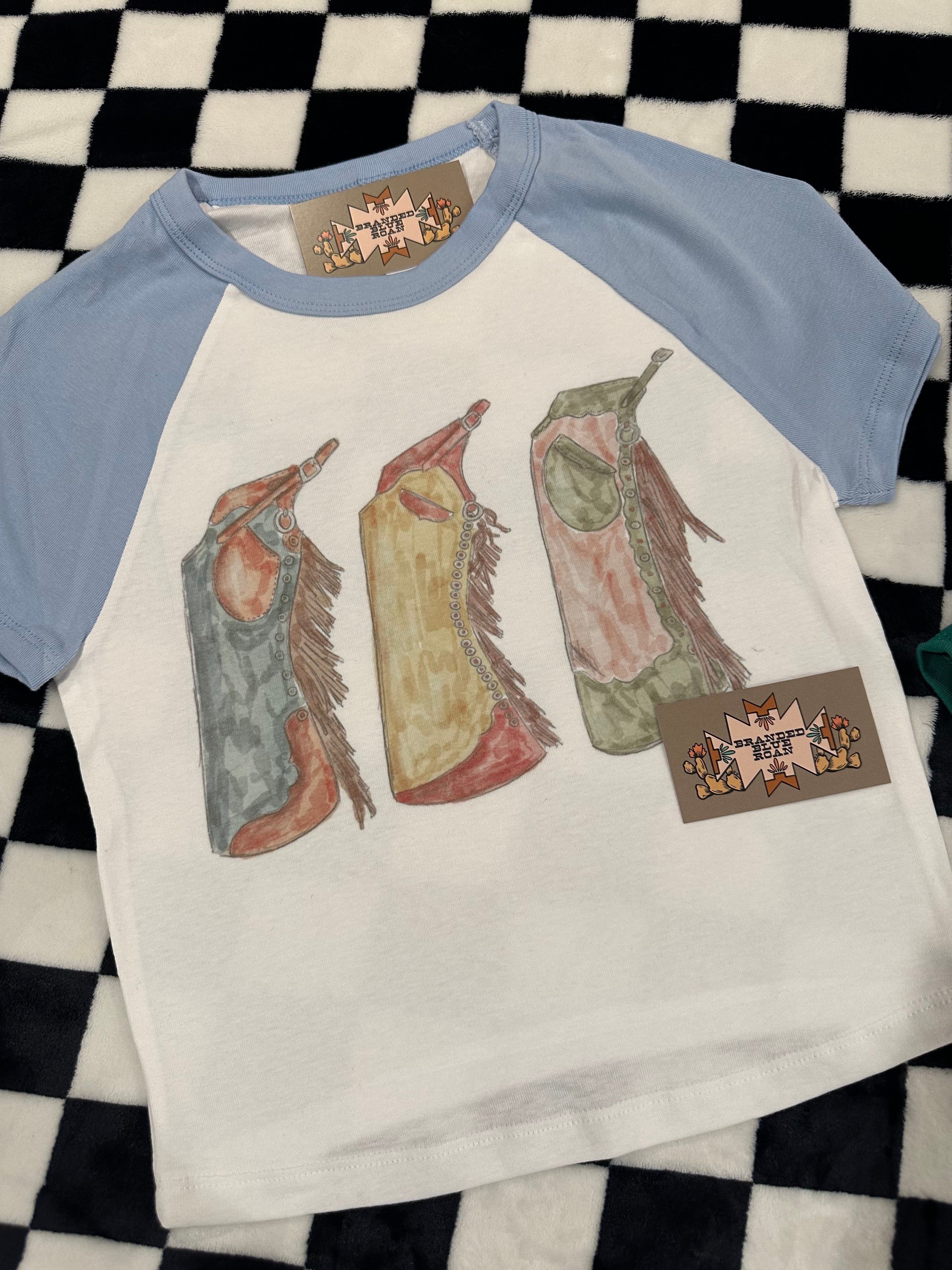 Jackson Chaps Blue Adult Baby Tee