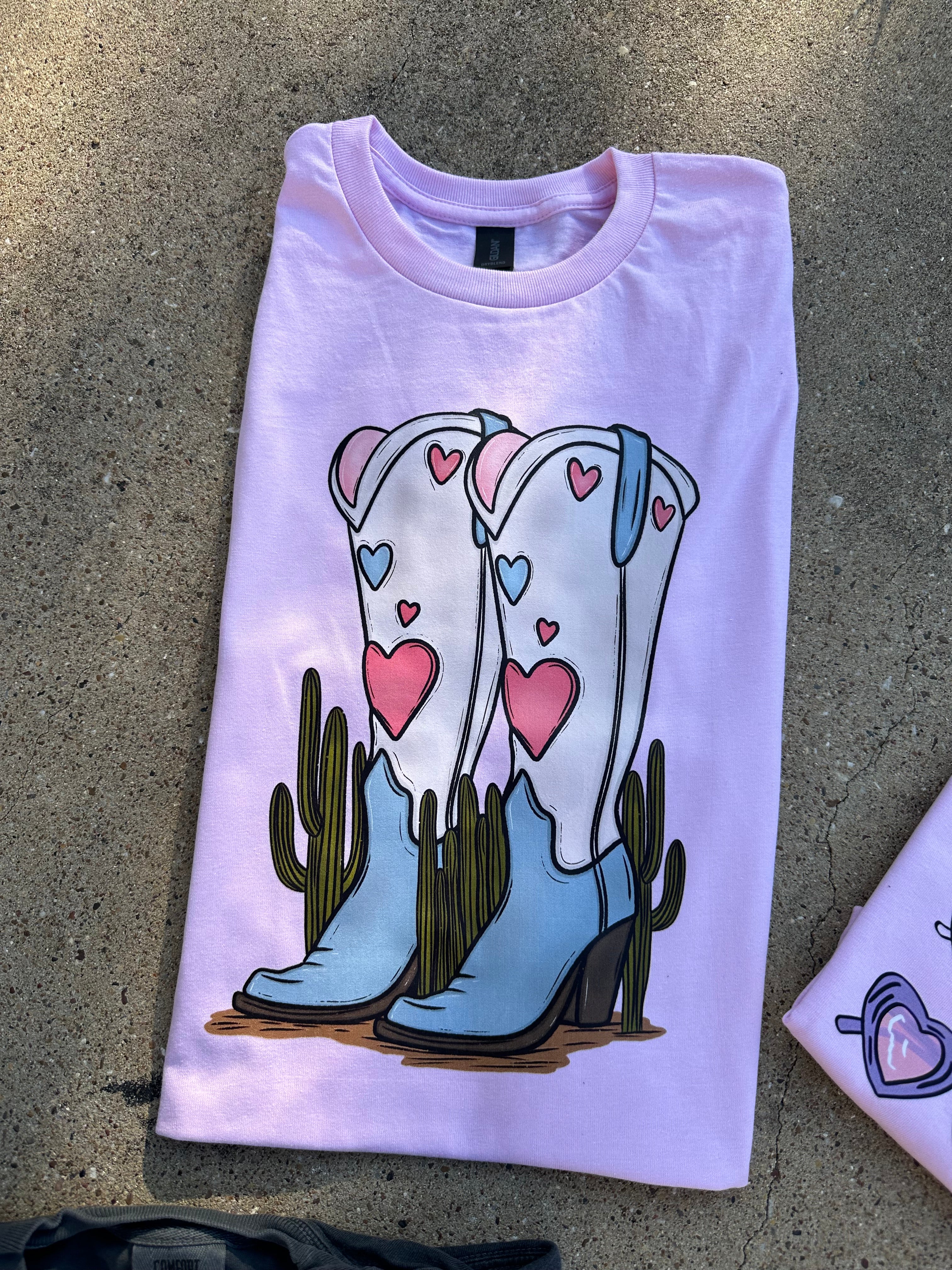 Cowgirl Boot Love Valentines Graphic