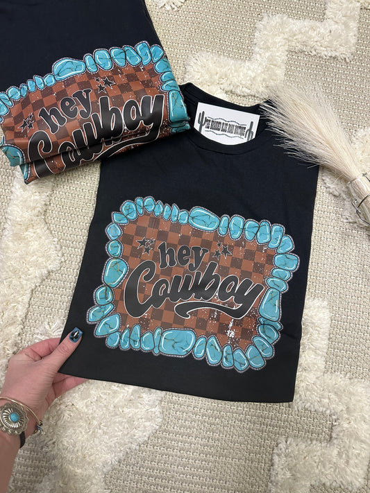 Hey Turquoise Cowboy Graphic