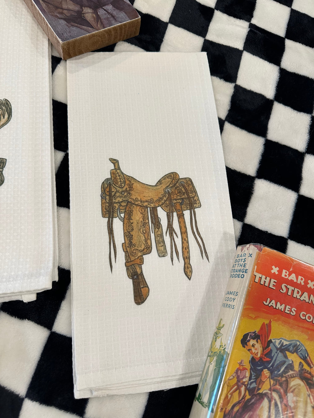 Western Kitchen Hand Towels - Saddle up & Wyoming Flowers