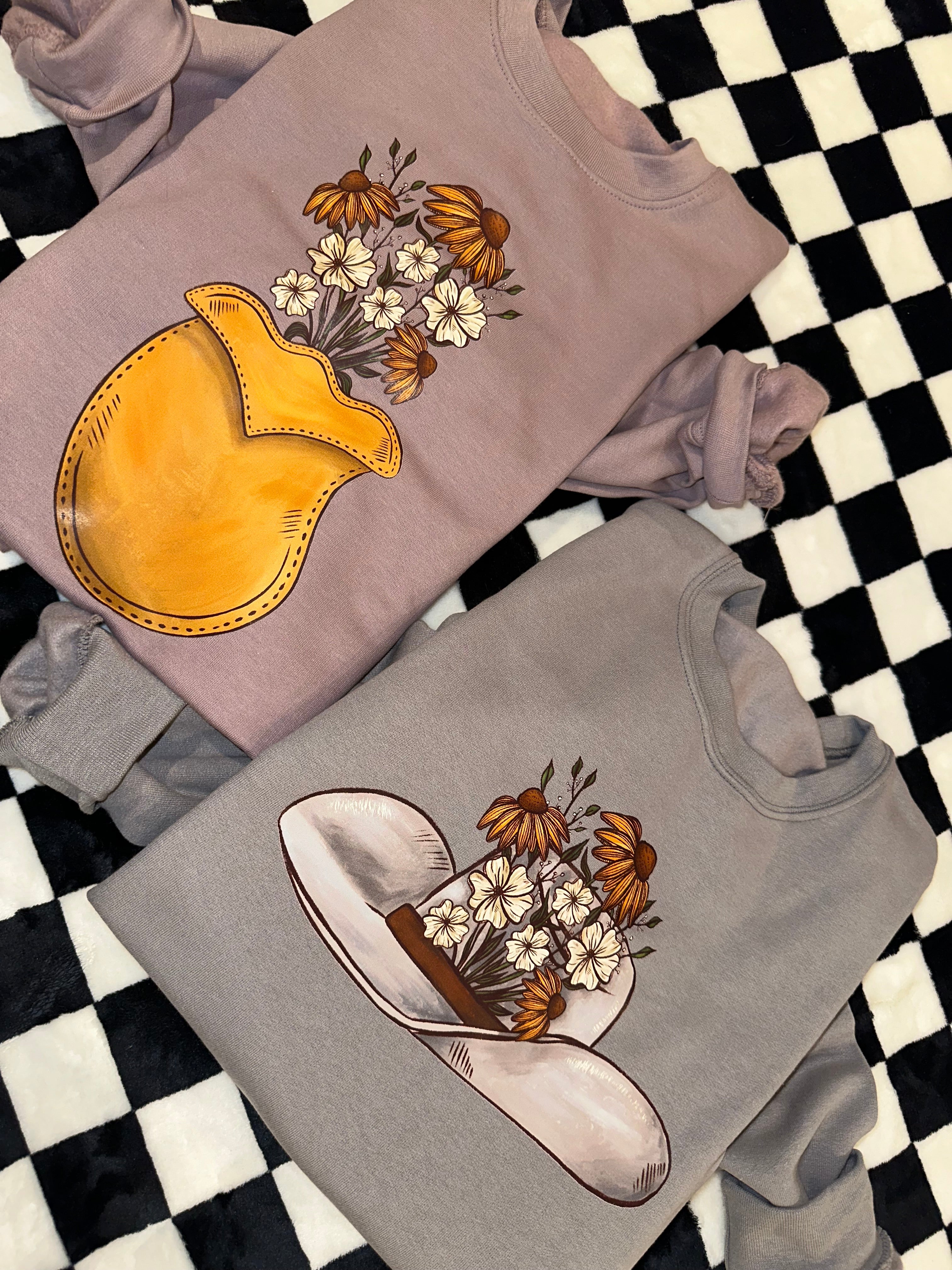 Floral Leatherwork Crewneck