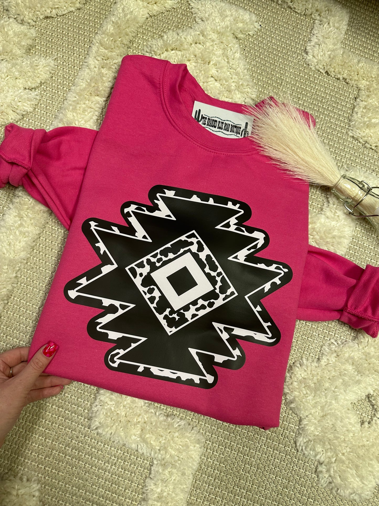 Pink & Black Aztec Western Graphic