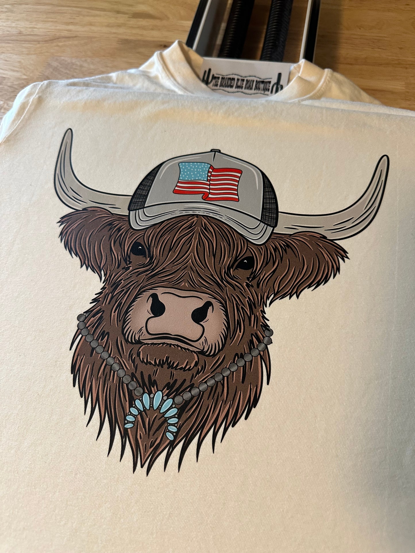 Highland Cow 4th of July graphic tee - Comfort Colors