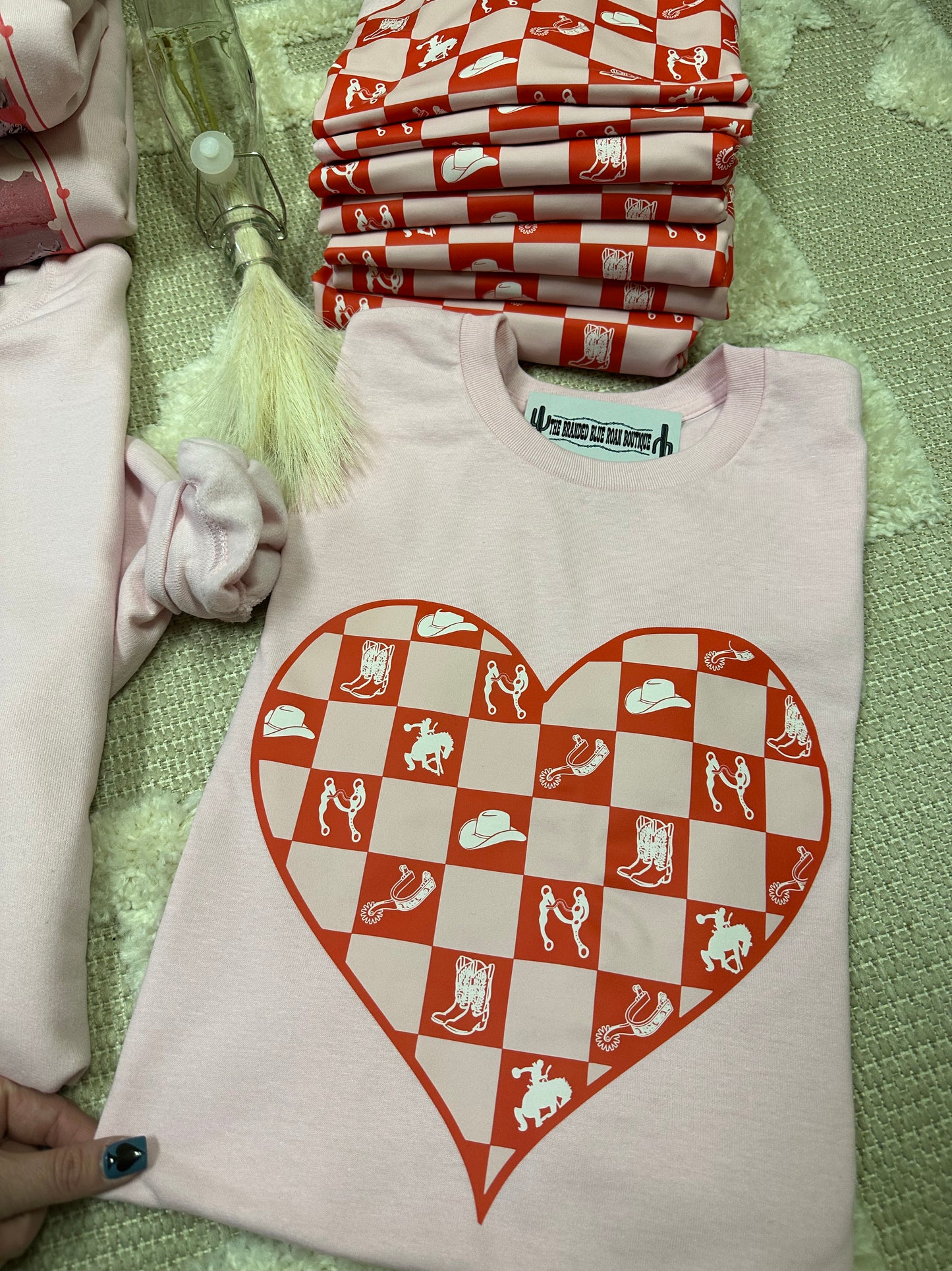 Western Checkered Heart Graphic