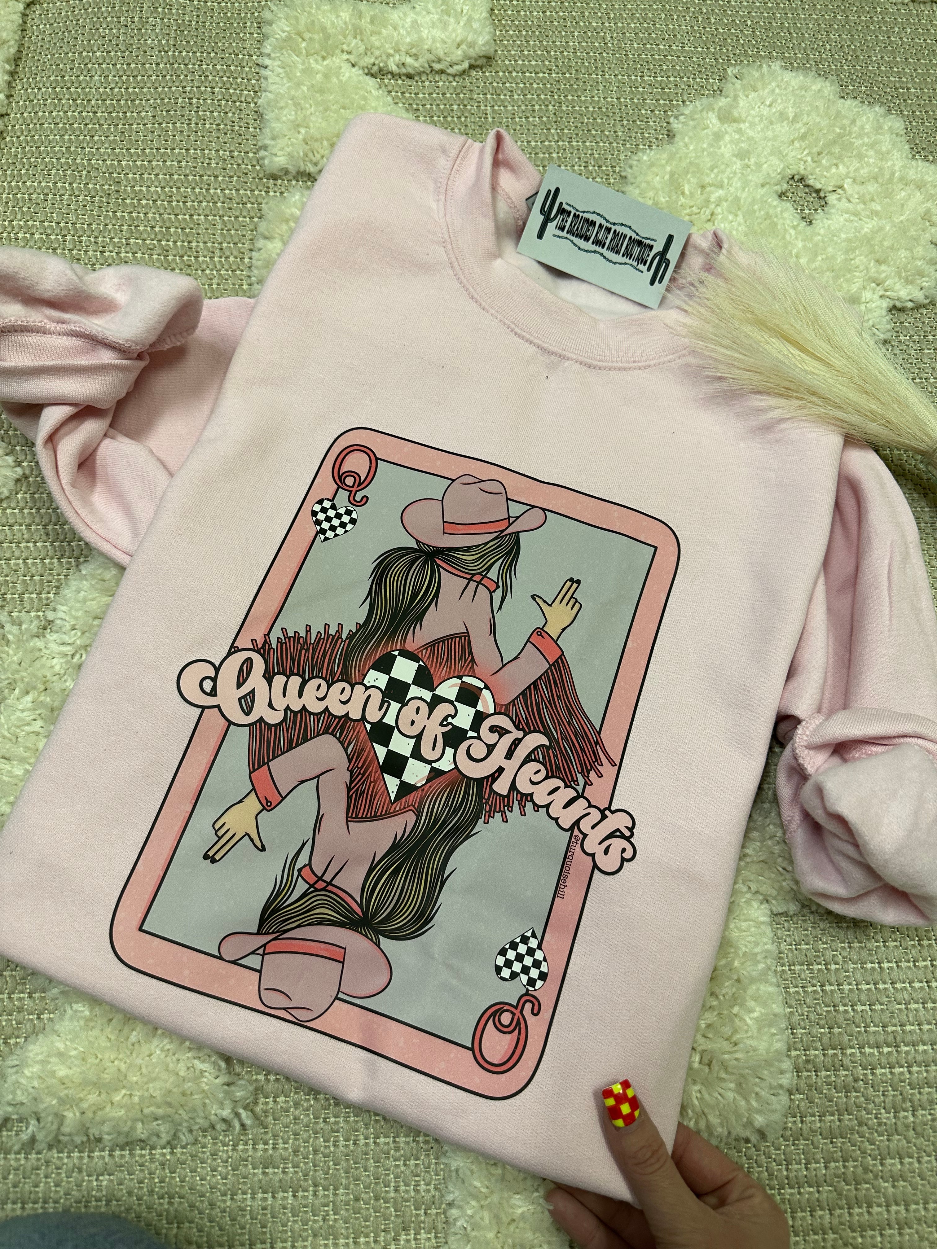 Queen of Hearts Pink Valentines Graphic