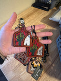 cactus and cowhide keychain