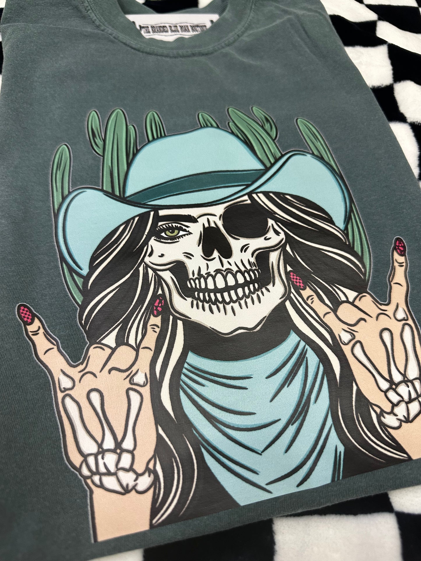 Skeleton Cowgirl graphic tee - Comfort Colors