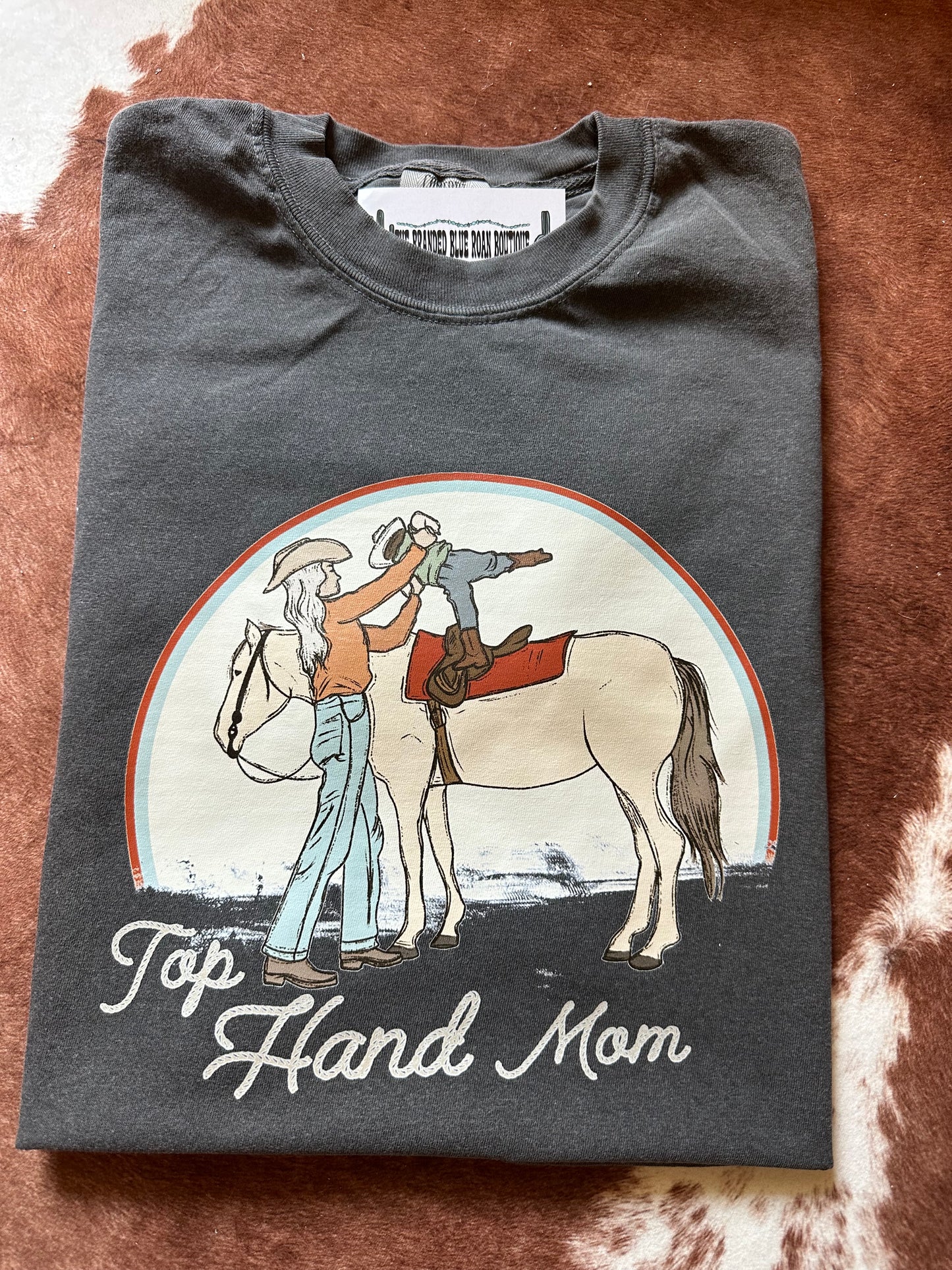 Top Hand Mom Cowkid graphic tee - Comfort Colors