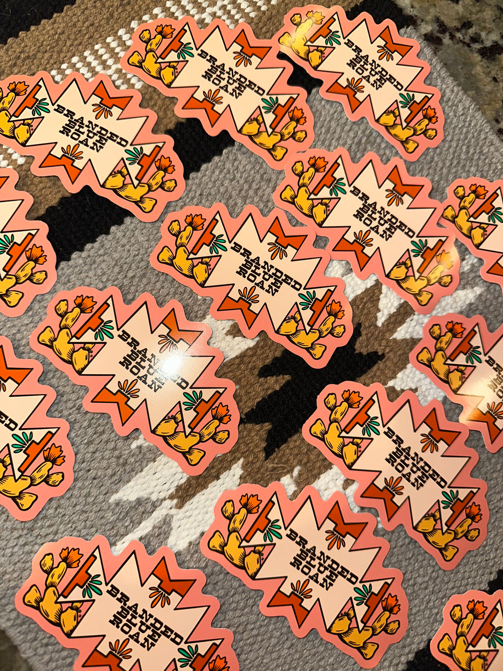 Branded Blue Roan Stickers