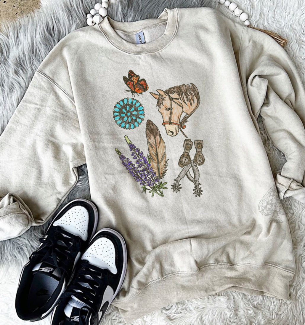 Wyoming Collage - Tan Graphic