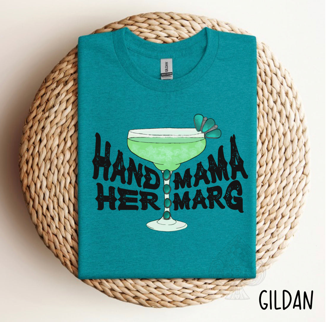 Hand Mama Her Marg graphic tee