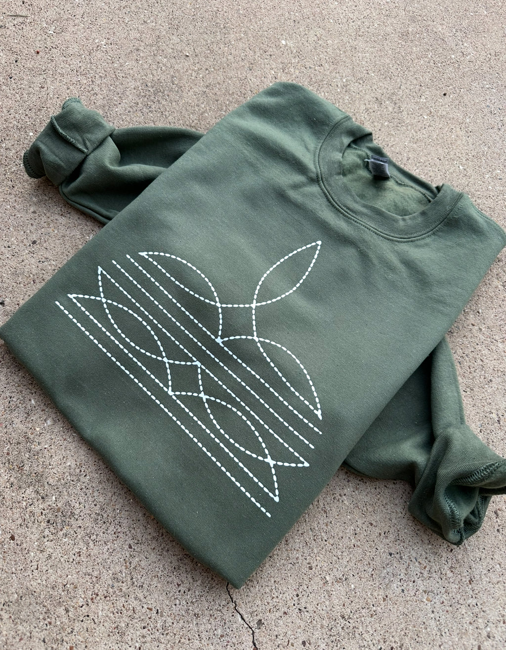 Green Boot Stitch Graphic Tee & Crewneck