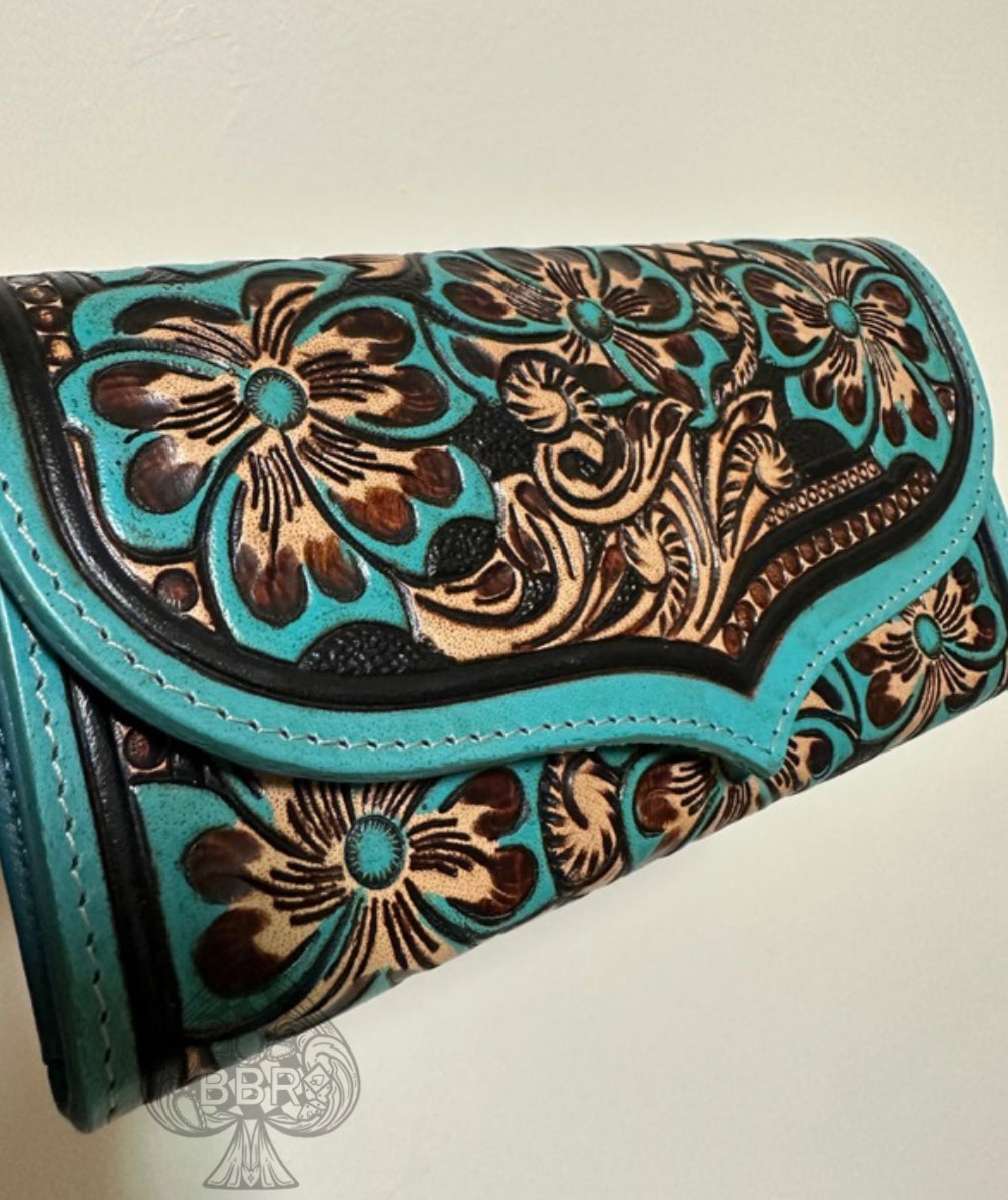 Turquoise Lover Tooled Wallet RTS