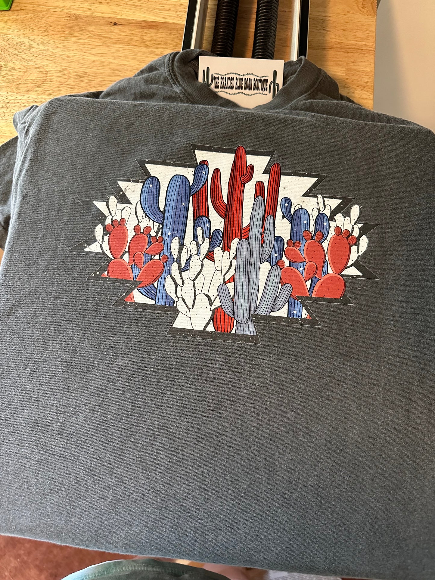 Red White & Blue Cactus graphic tee - Comfort Colors