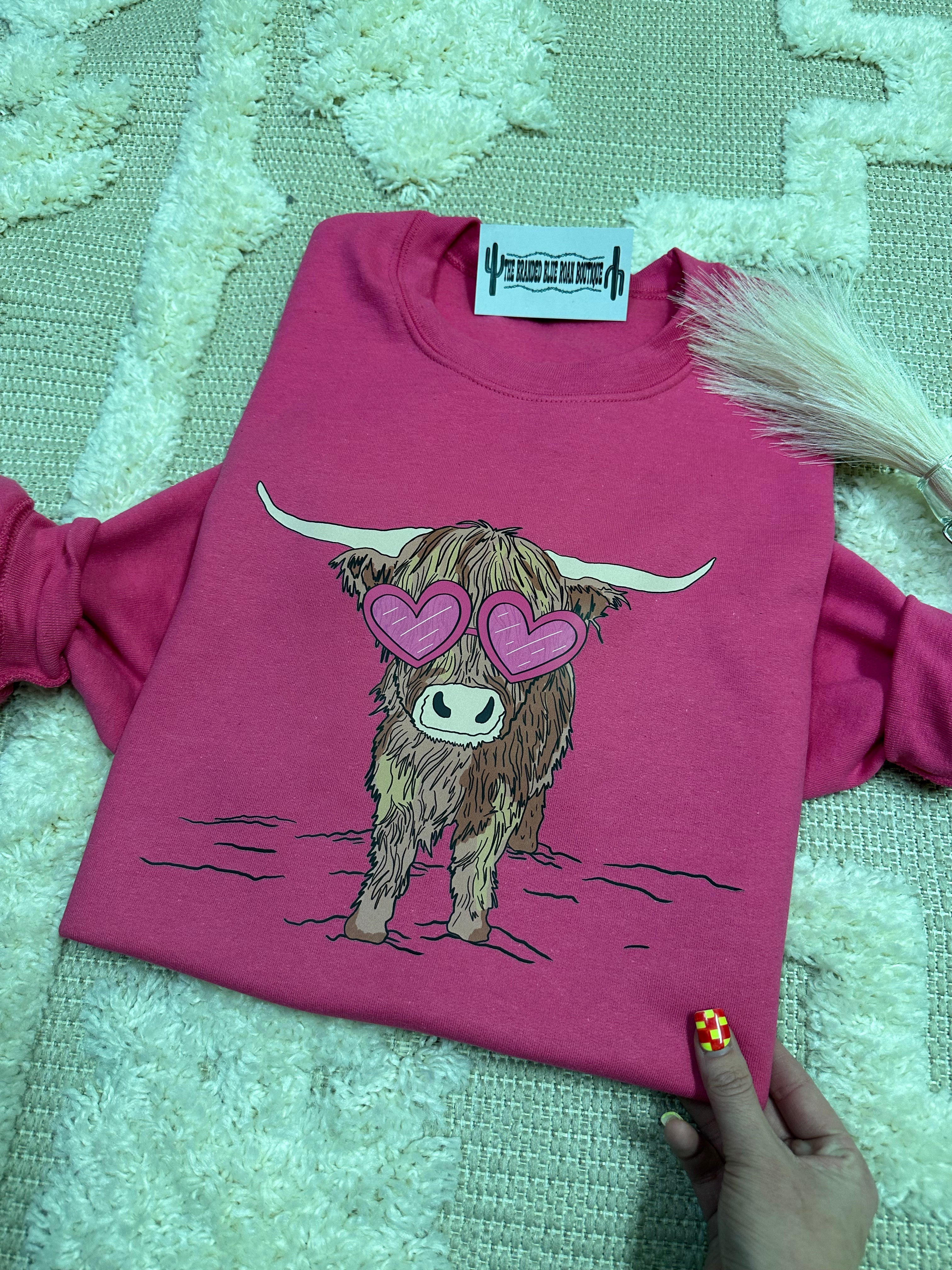 Highland Cow Valentines Graphic