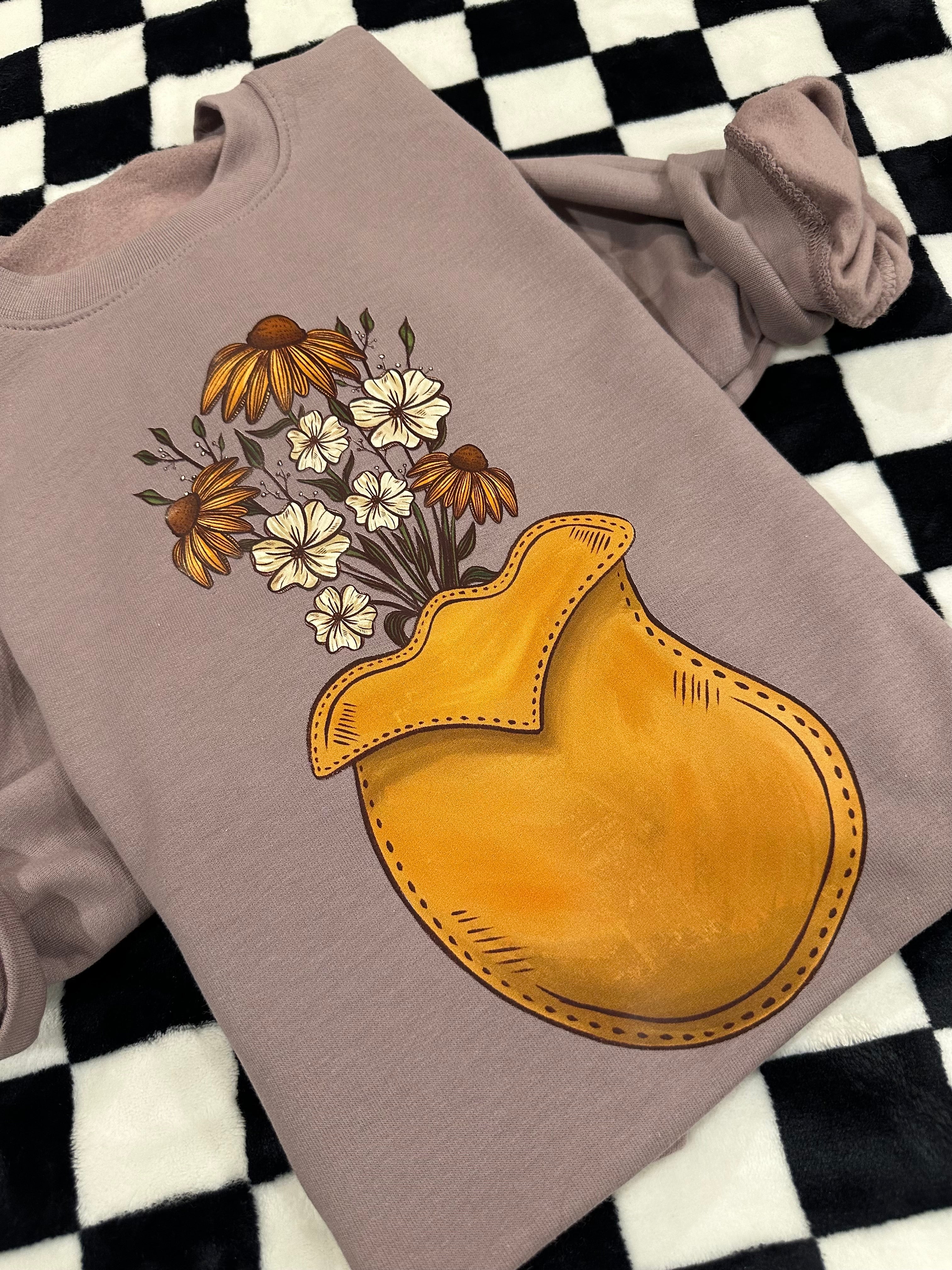 Floral Leatherwork Crewneck