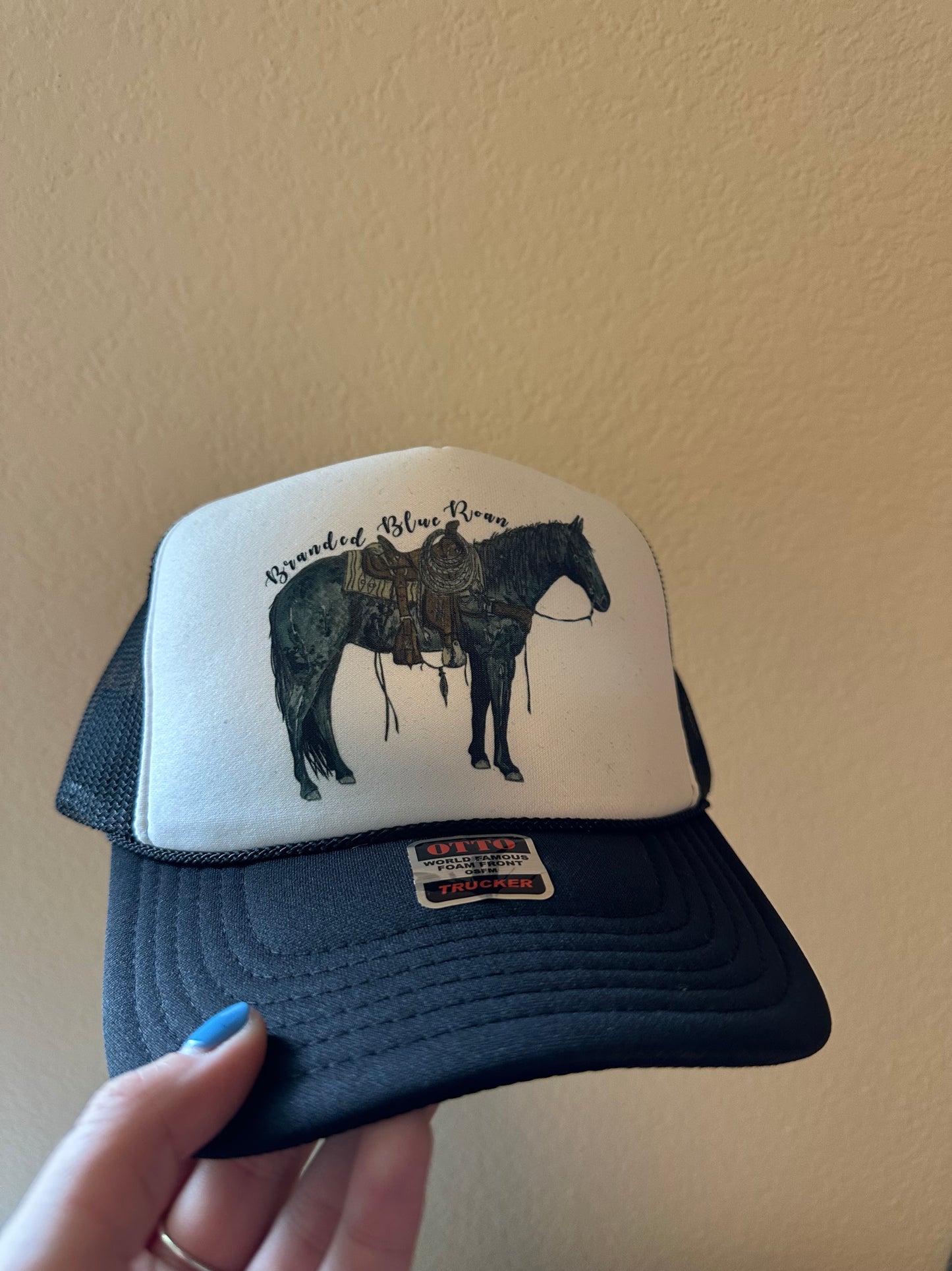 Branded Blue Roan Trucker Hat