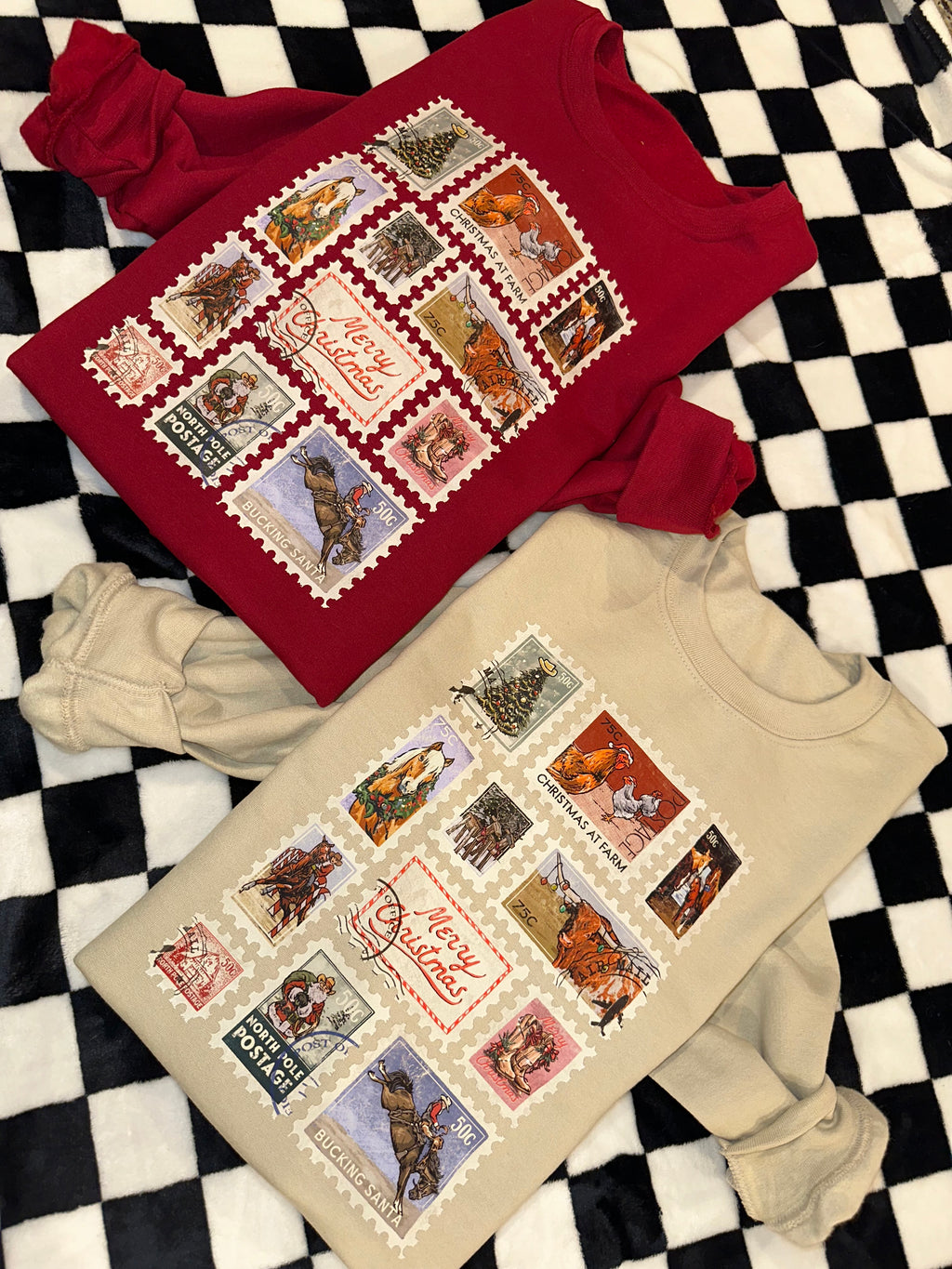 Cowboy Christmas Postage Crewneck