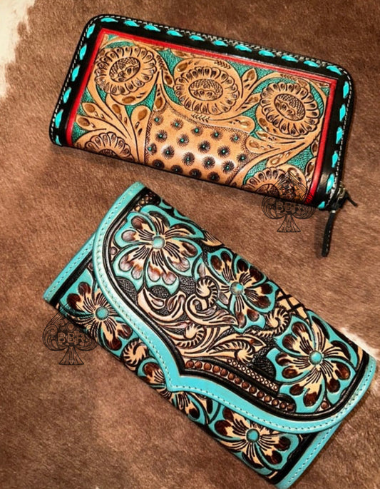 Turquoise Lover Tooled Wallet RTS