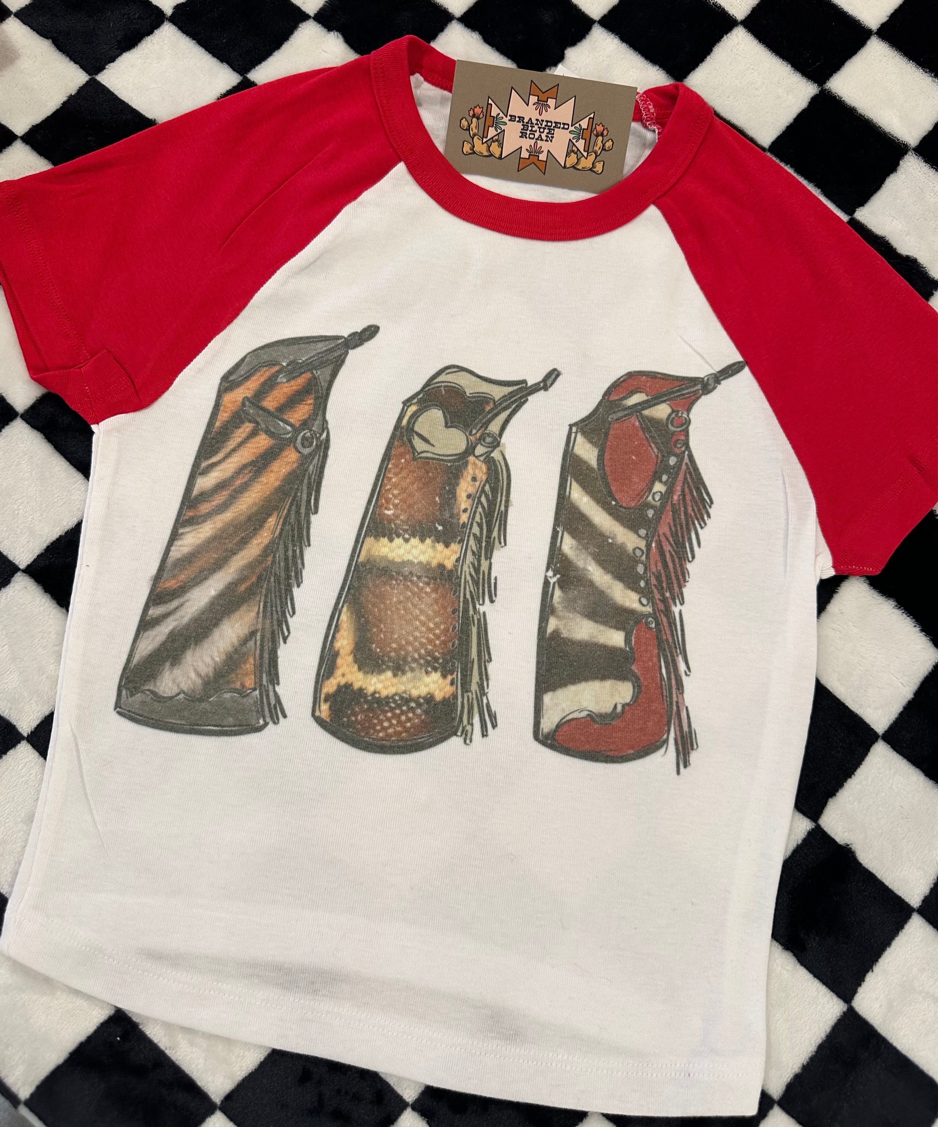 Wild Chaps Red & White Adult Baby Tee