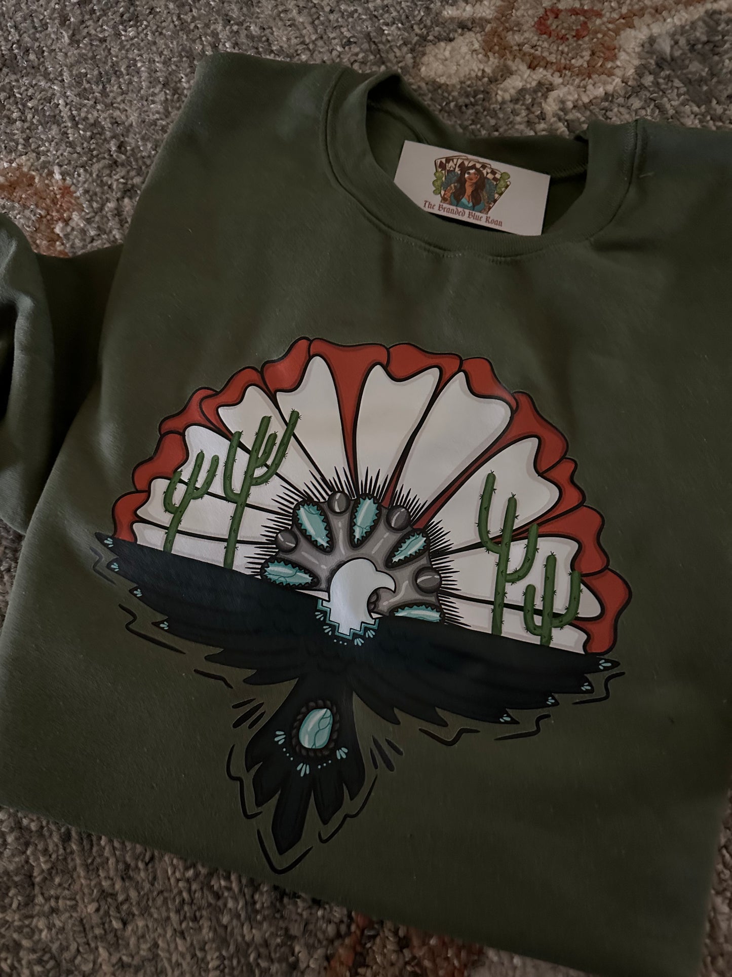 Turquoise Thunderbird Western Graphic