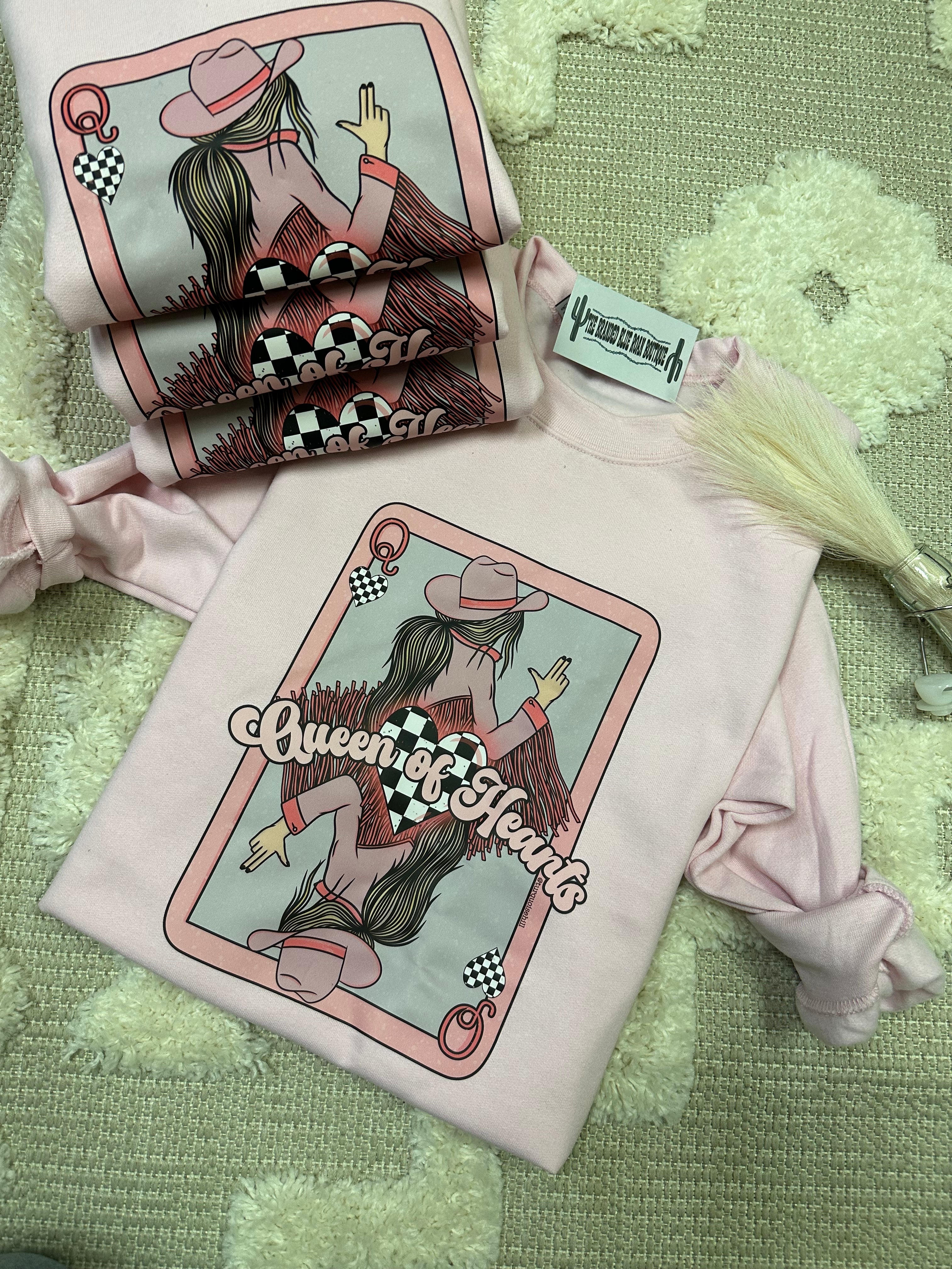 Queen of Hearts Pink Valentines Graphic