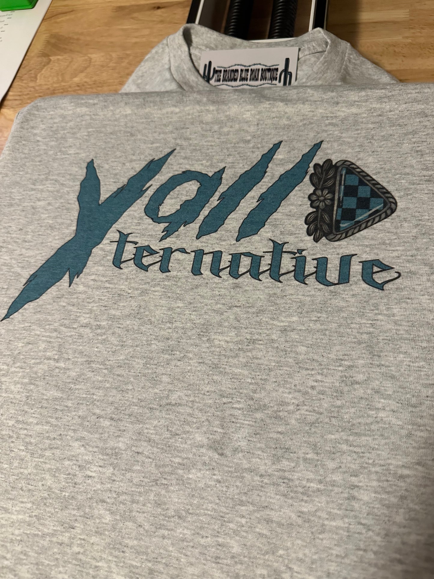 Yall Ternative Turquoise Graphic Tee