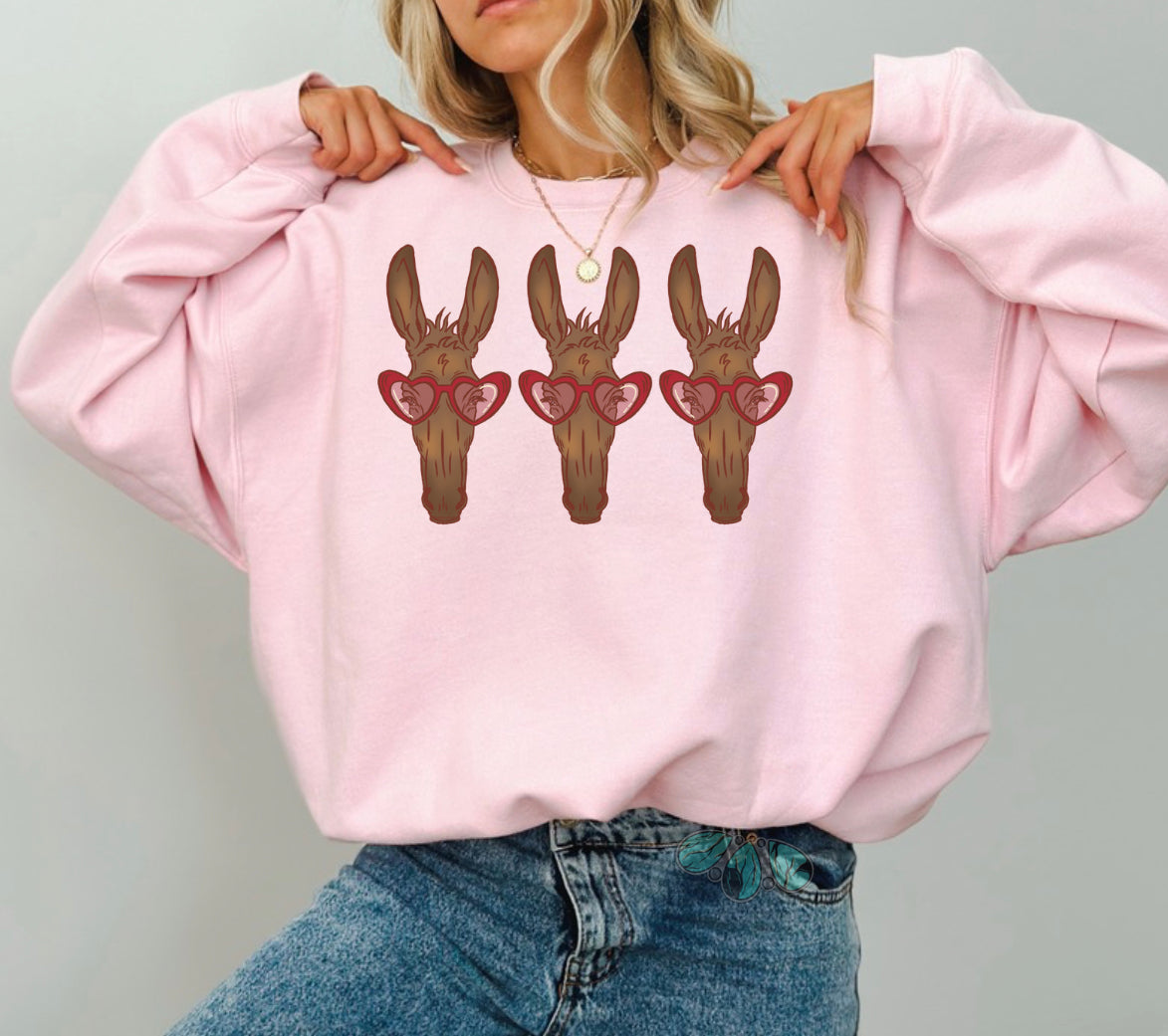 Donkey Love Valentines Graphic