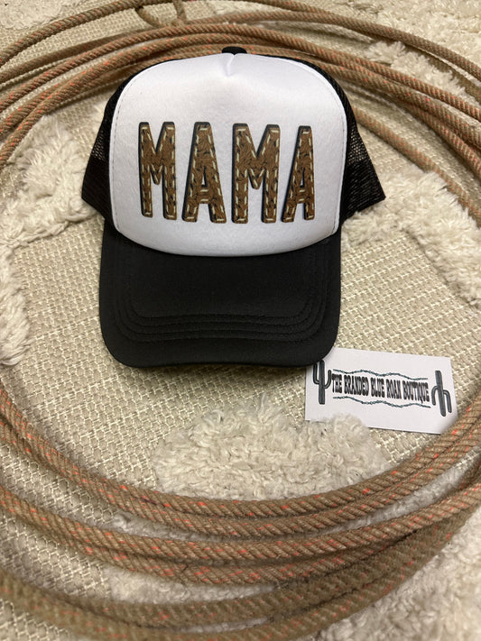 Mama Leather Tooled Trucker Hat