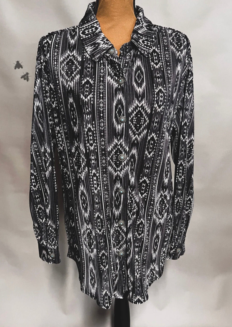 SALE - Monochrome Aztec Top