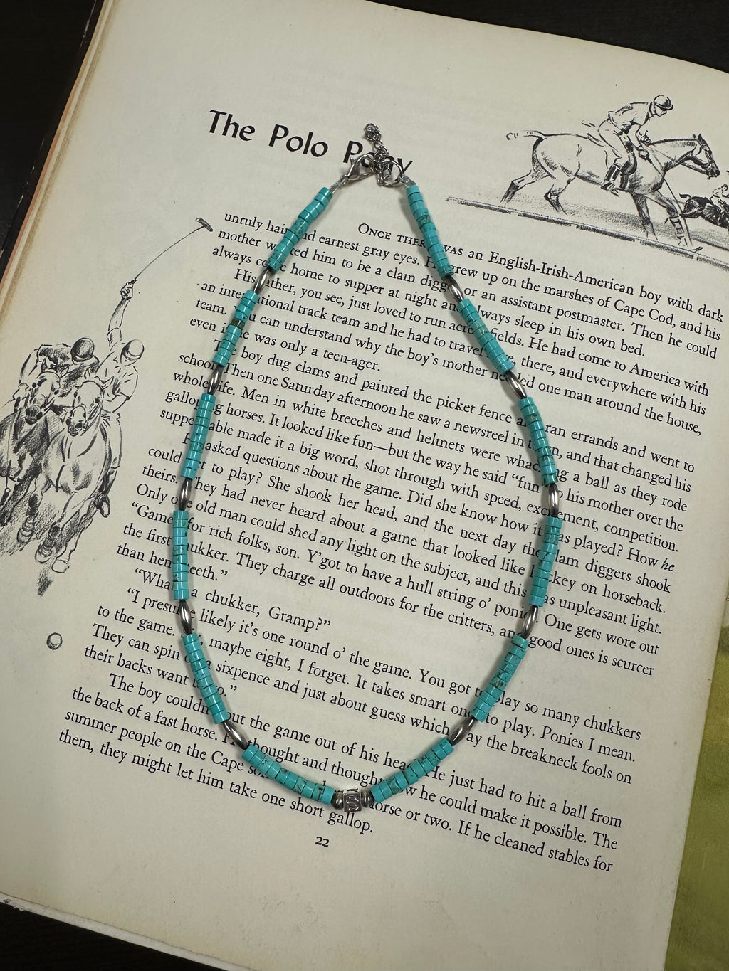 Initial Necklace - Authentic Turquoise & Navajo Pearls