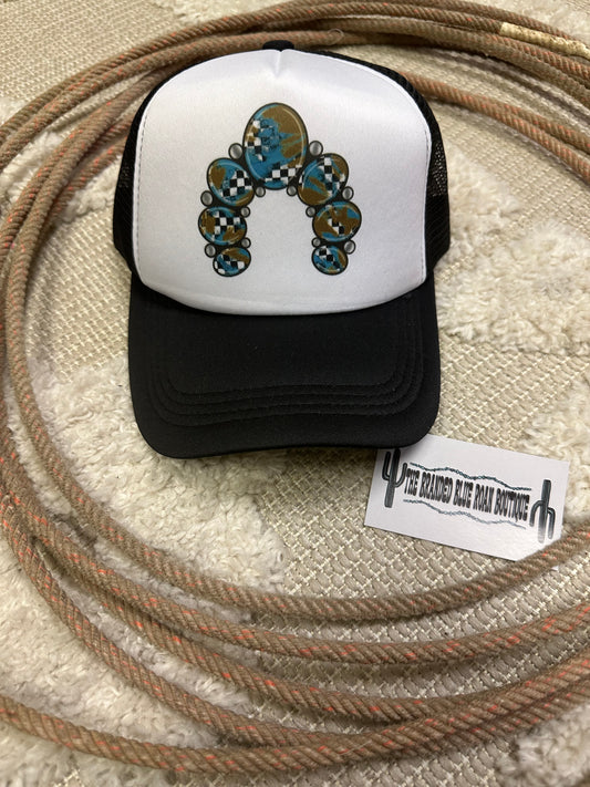 Turquoise Concho Trucker Hat