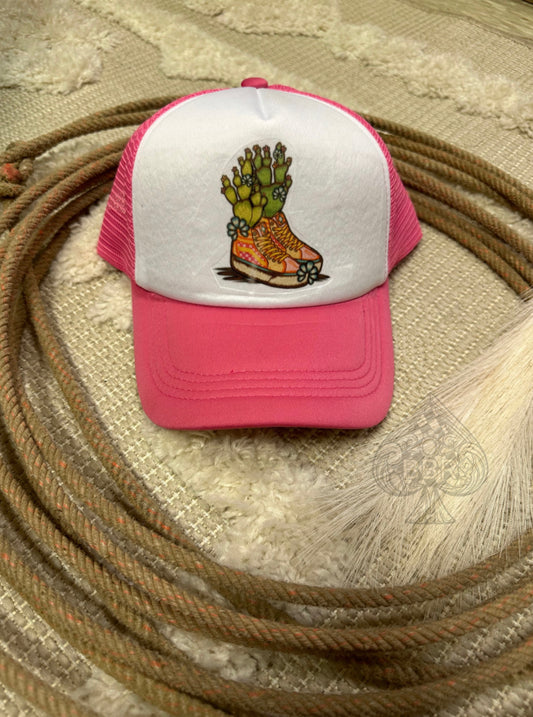 Pink Cactus Vans Trucker Hat