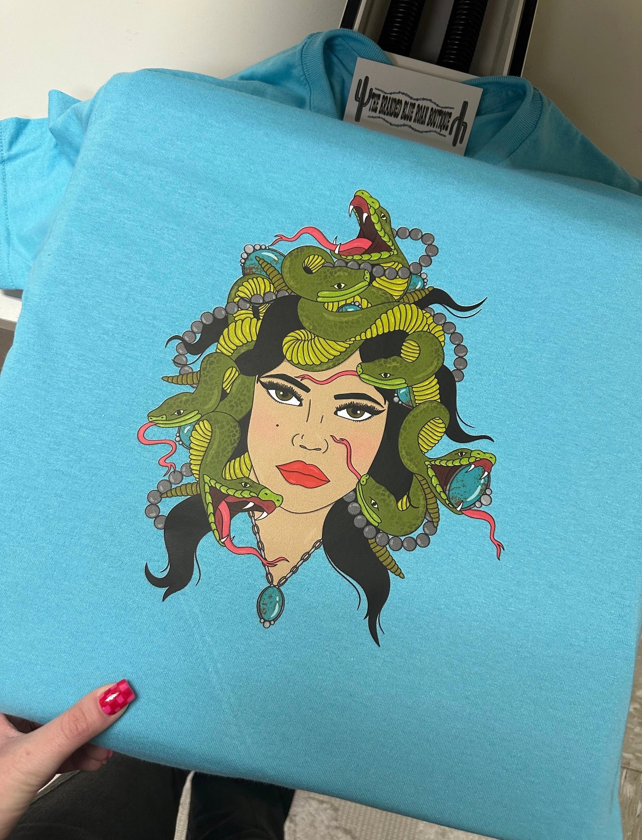 Turquoise Medusa Western Graphic