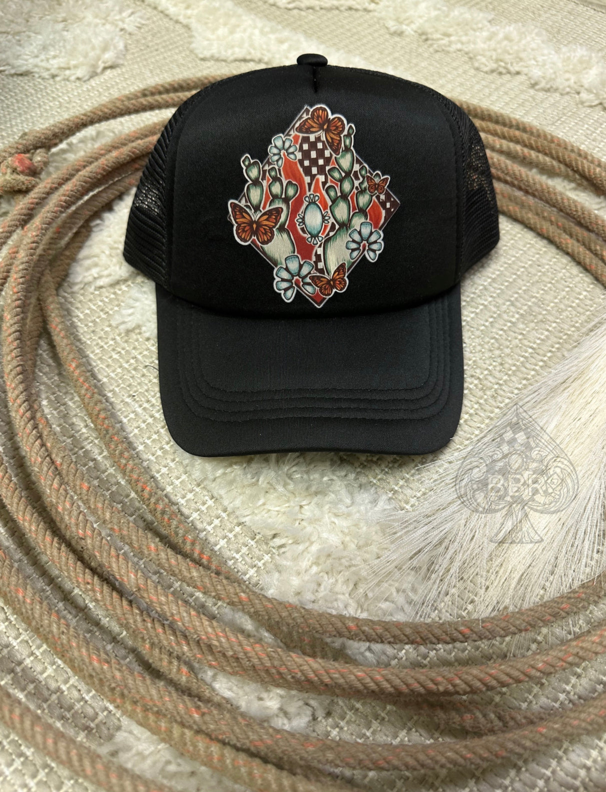 Checkered Flames Trucker Hat