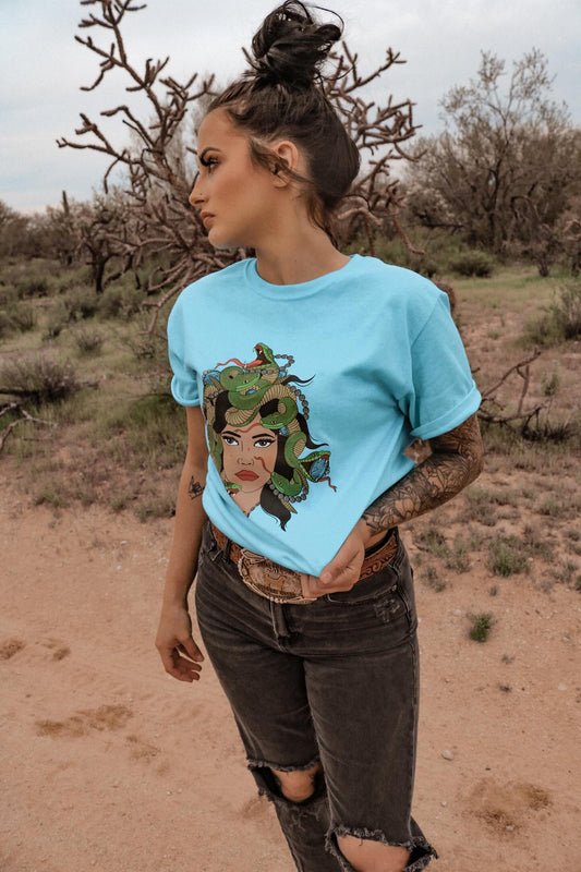 Turquoise Medusa Western Graphic