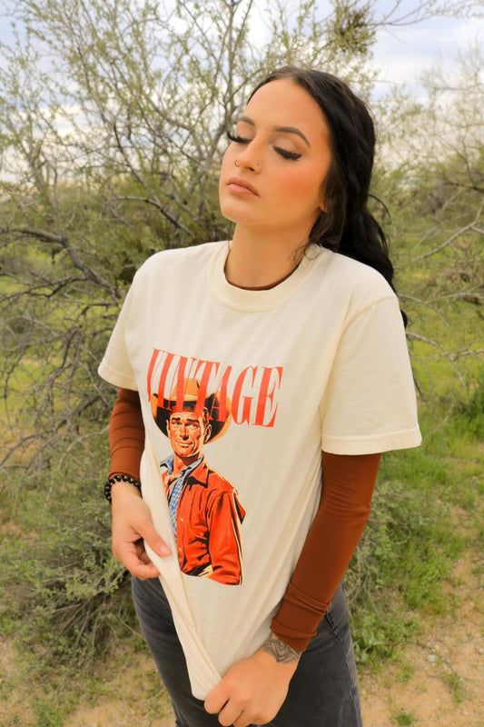 Vintage Old Western Cowboy graphic tee - Comfort Colors