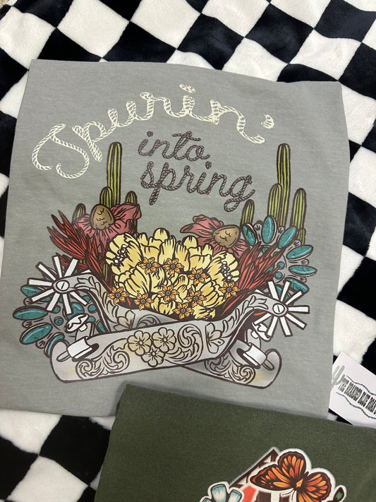 Spurin Into Spring graphic tee - Comfort Colors