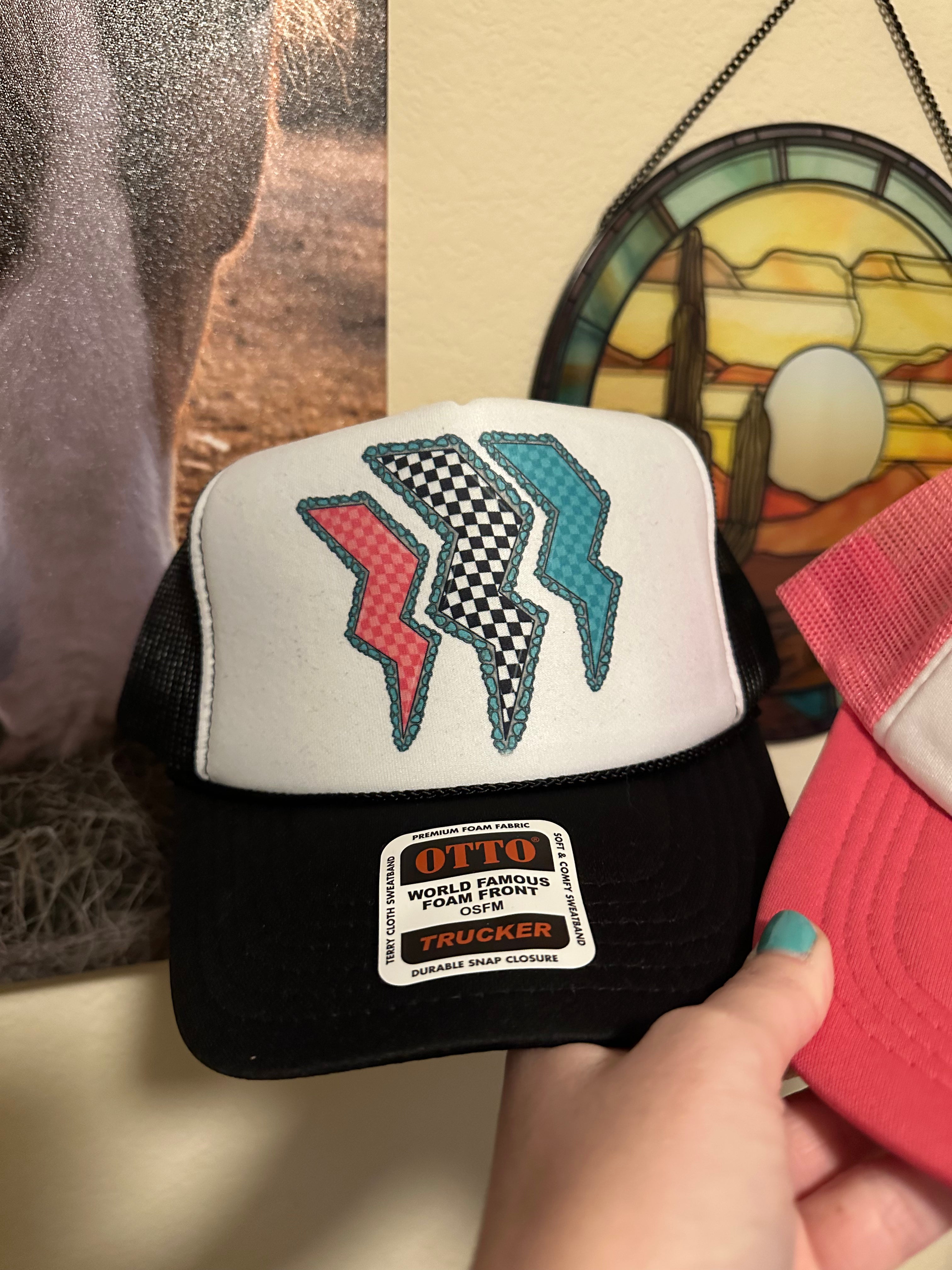 Checkered Bolts Trucker Hat