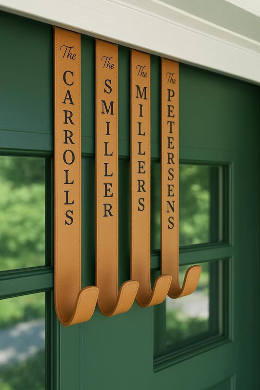 Leatherette engraved wreath holders