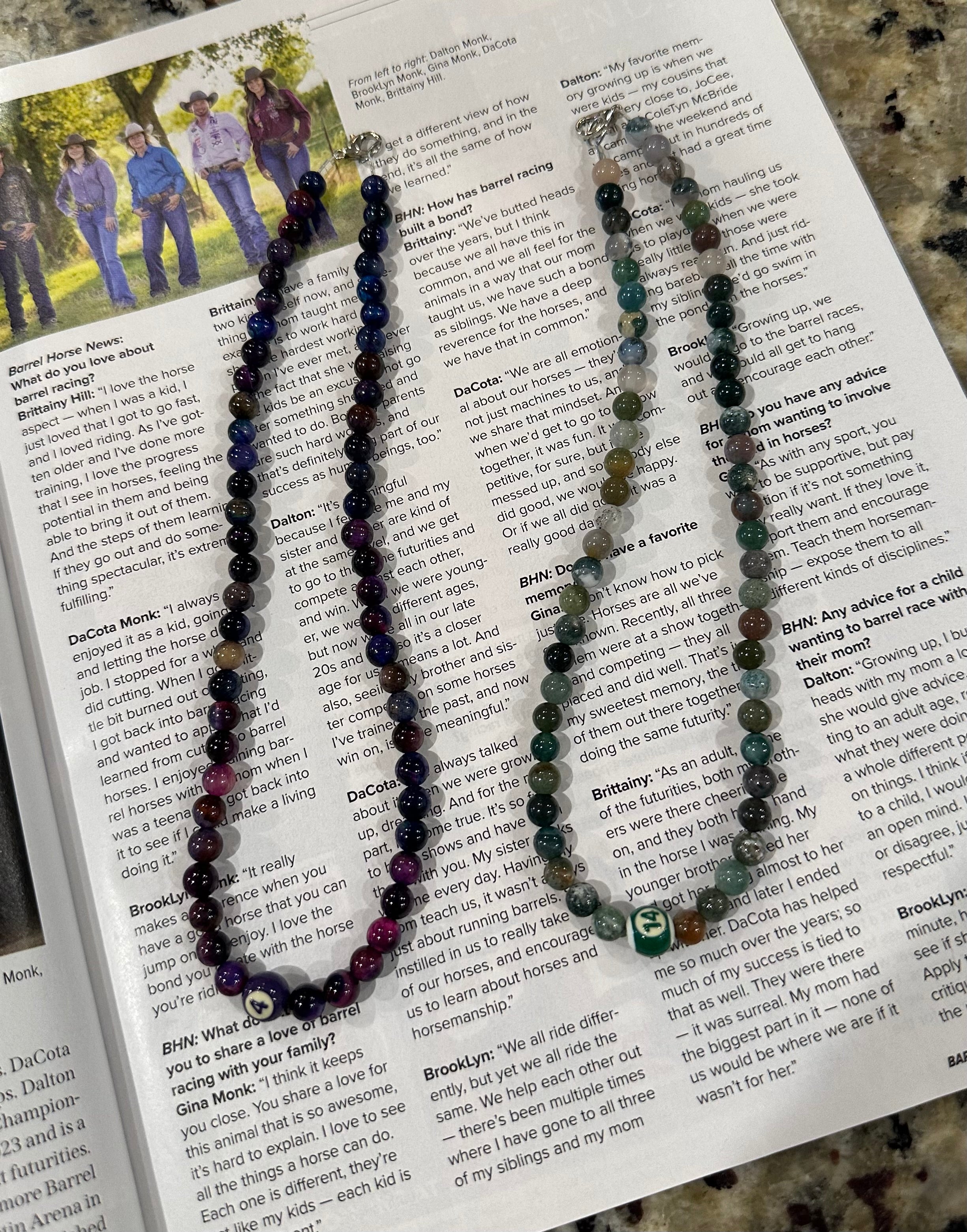Sage & Orchid Pool Ball Necklaces