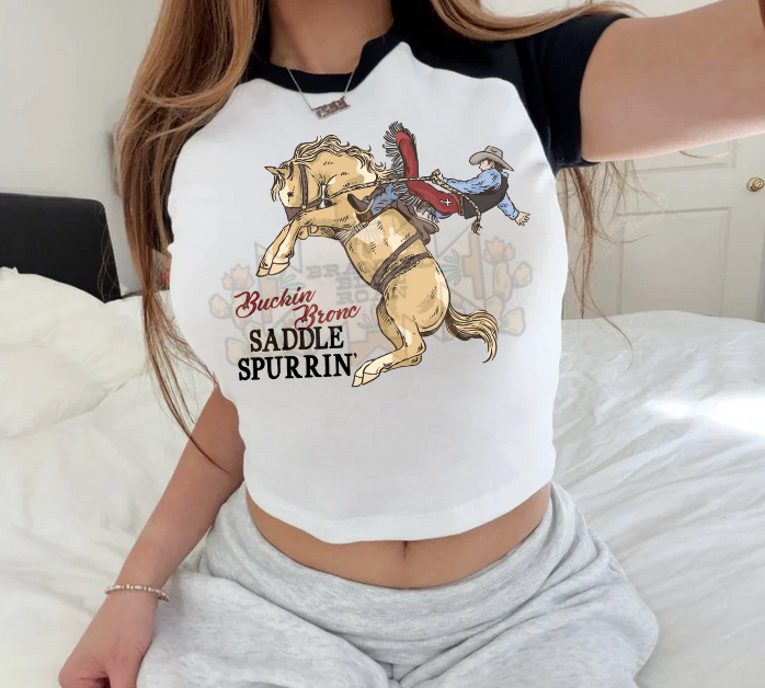 Saddle Spurin Black Adult Baby Tee